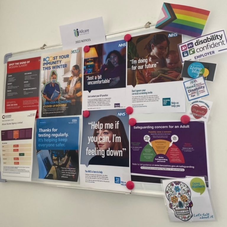 Have a look at our Staff Notice Boards Allcare Nurses Agency Limited
