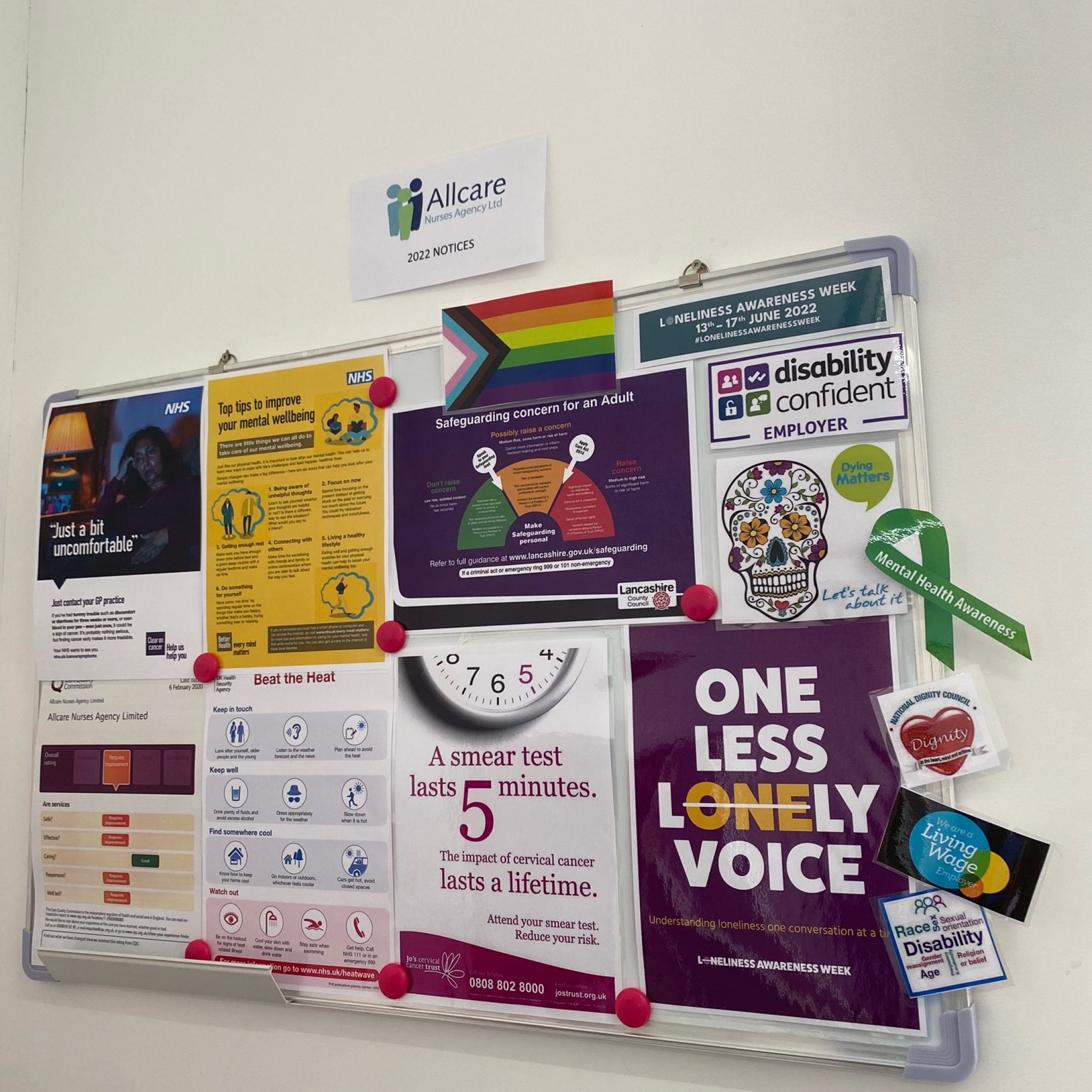 Have a look at our Staff Notice Boards Allcare Nurses Agency Limited